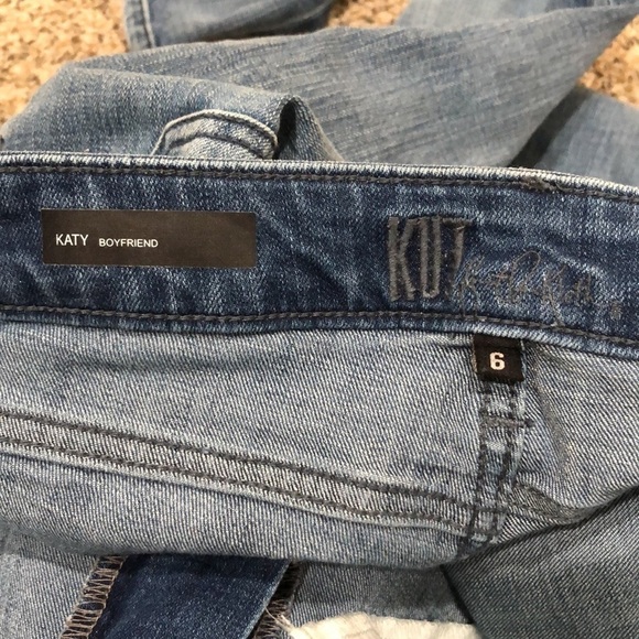 Kut From The Kloth Katy Boyfriend Straight Leg Jeans Size 6 Blue Distressed - Picture 10 of 11